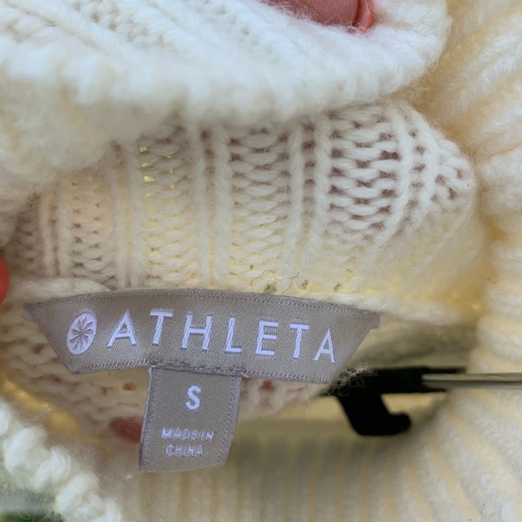 Athleta Wool Cashmere Cable Knit Sweater | Dreamy Cream  | Size Small - Picture 5 of 7